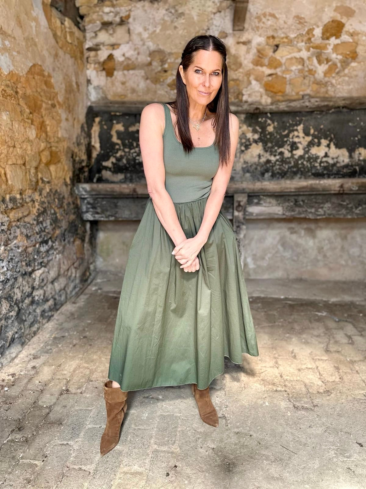 April Dress - Khaki