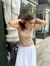 Grace Ribbed Cami - Putty