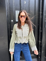 Oriana Embroidered Jacket - Khaki