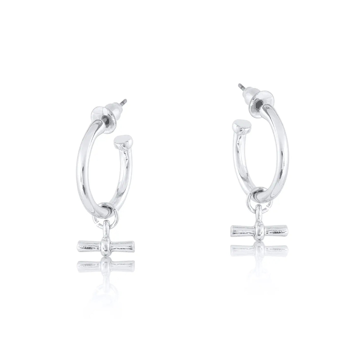 Octavia T-Bar Earring - Silver