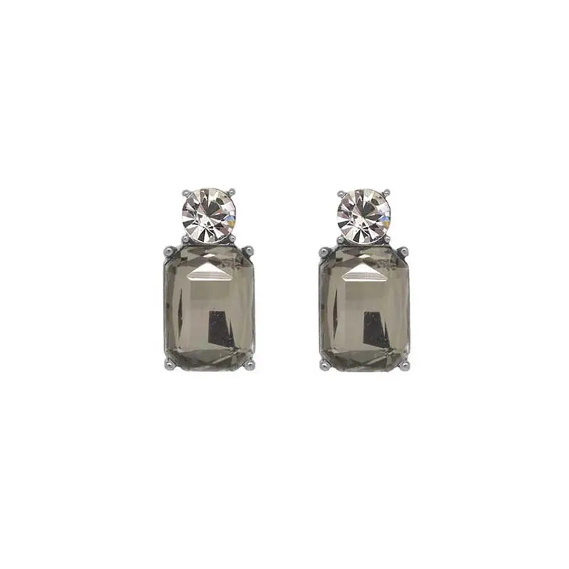 Mini Gem Earring - Slate/Clear