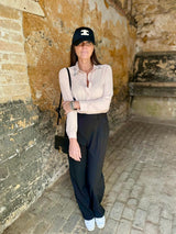 Camisa Andie Crystal con cuello en color rubor