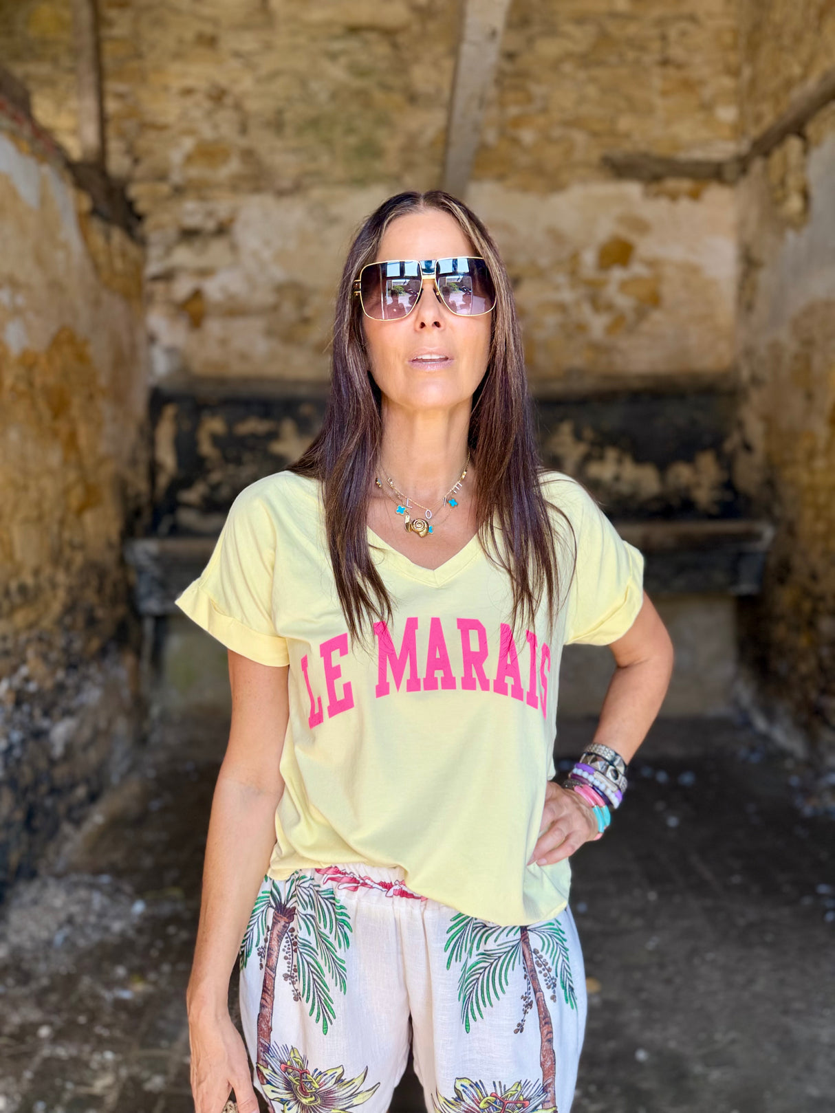 Le Marais Logo Tee - Yellow