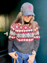 Yule Printed Turtleneck -  Black