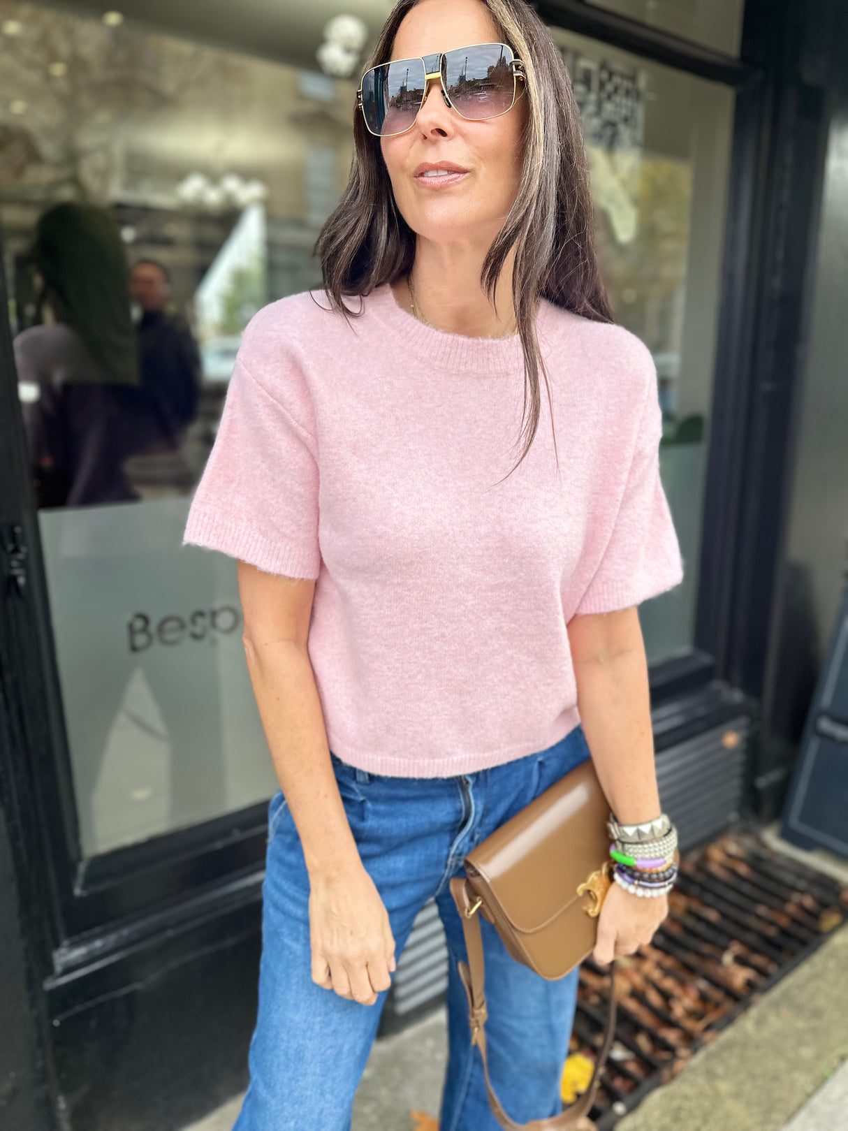 Harriet Short Sleeve knit - Pink