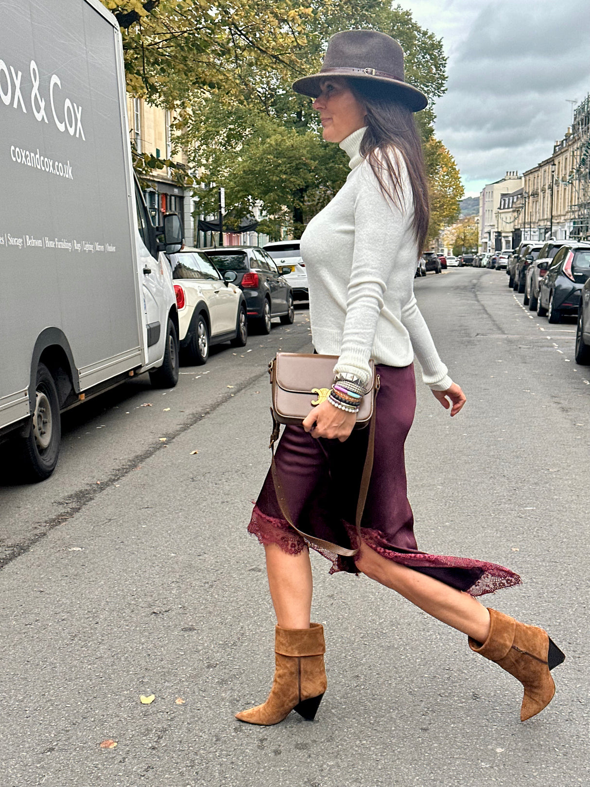 Edith Satin Lace Skirt