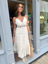 Mira Crochet Strap Dress- White