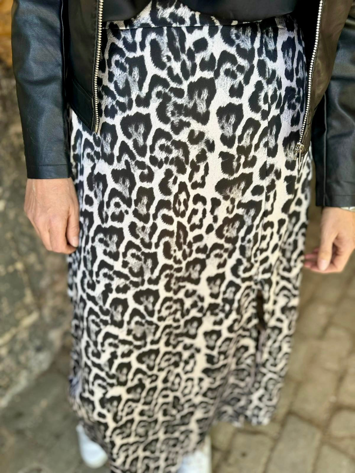 Falda con estampado animal de nieve - Gris