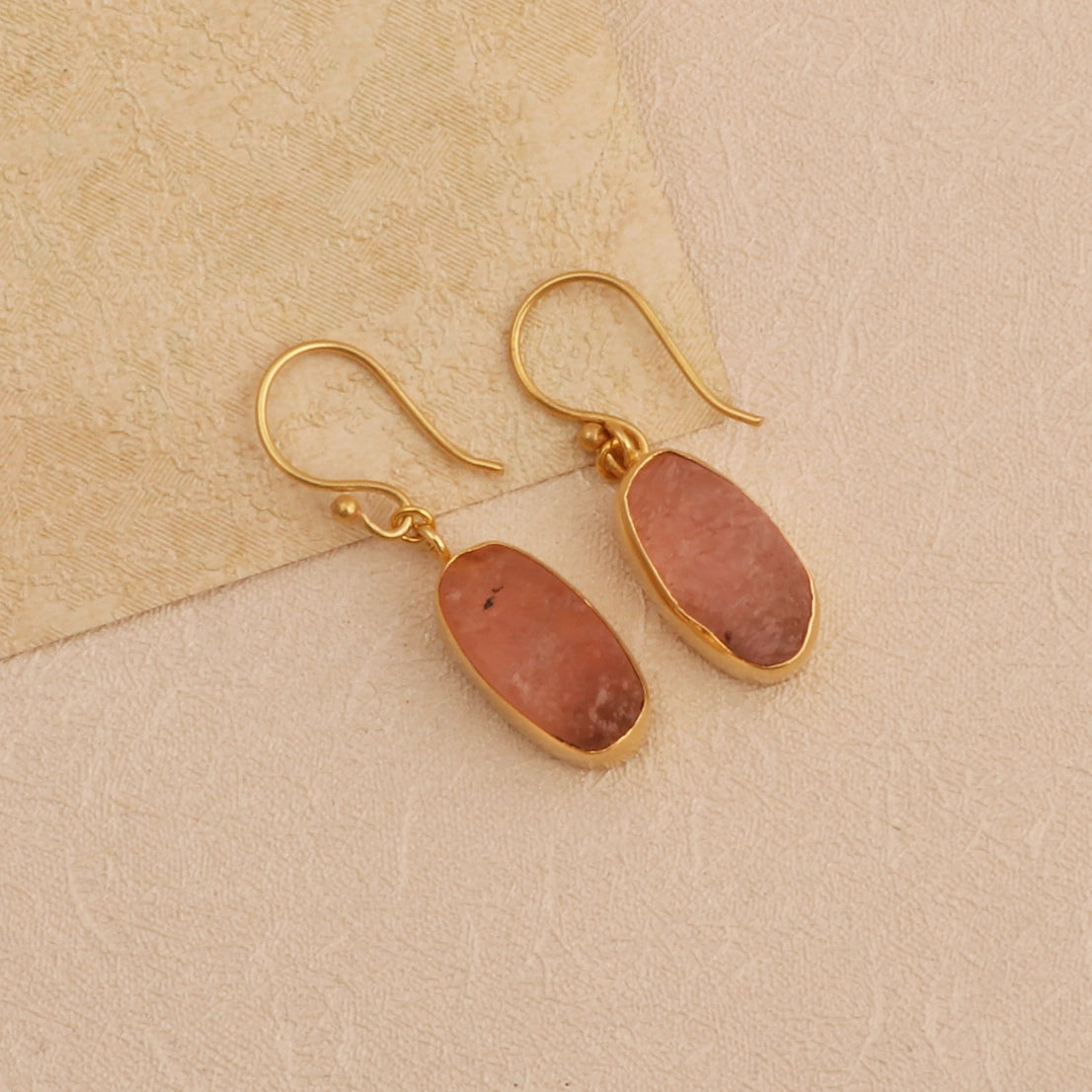 Raw Rose Quartz Earrings