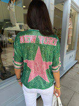Sequin NFL Inspired Top - Green