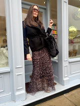 Felicity Animal Print Skirt - Brown