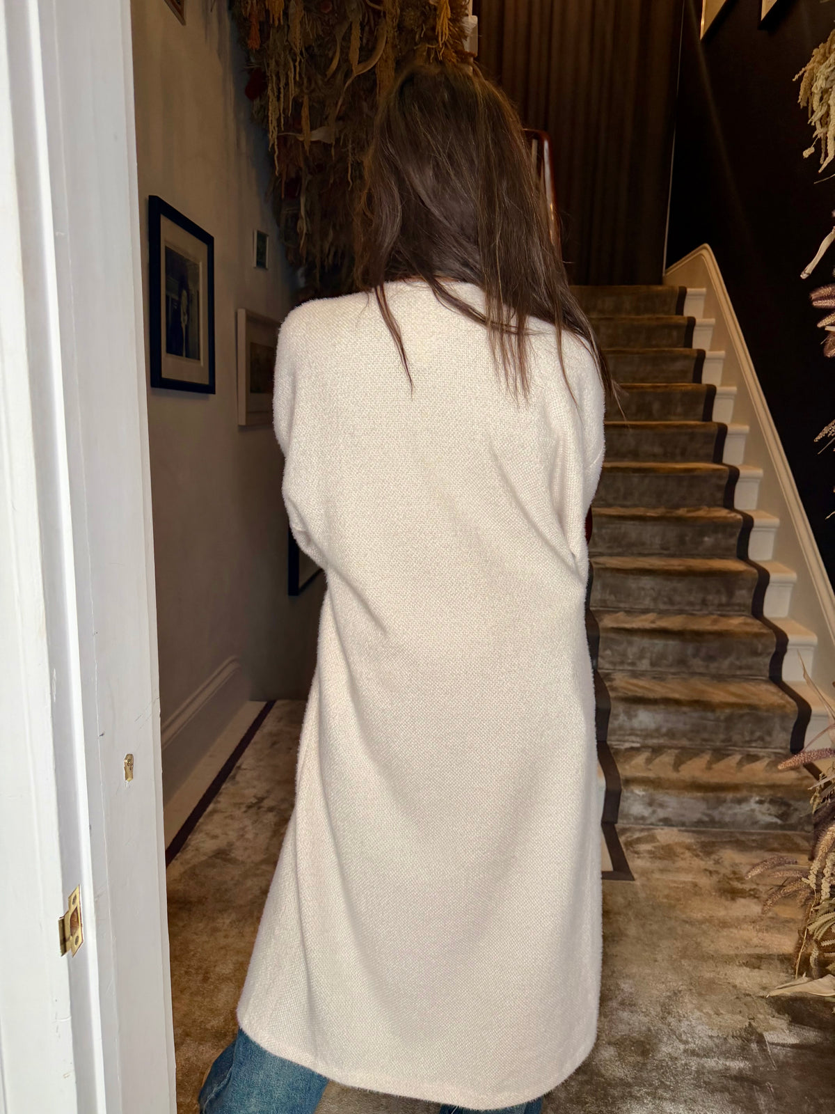 Saville Long Line Knit - Ecru