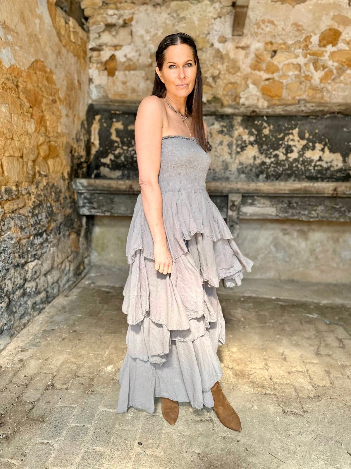 Laurie Ruffle Maxi Dress - Sage
