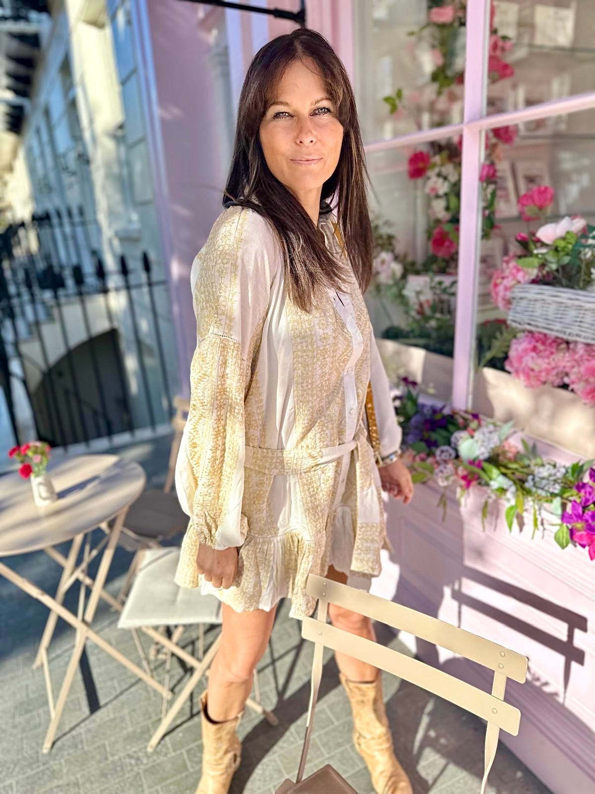 Vestido visto dorado