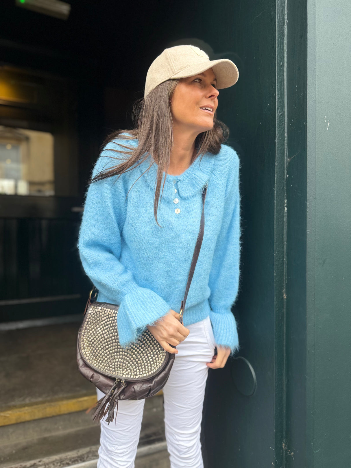 Peter Pan Collar Knit - Baby Blue