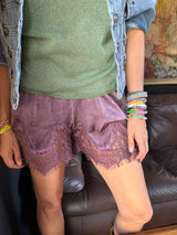 Lumi Lace Trim Short - Berry