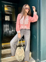 Oriana Embroidered Jacket - Rose