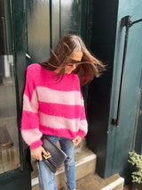 Freddie Stripe Knit - Hot Pink
