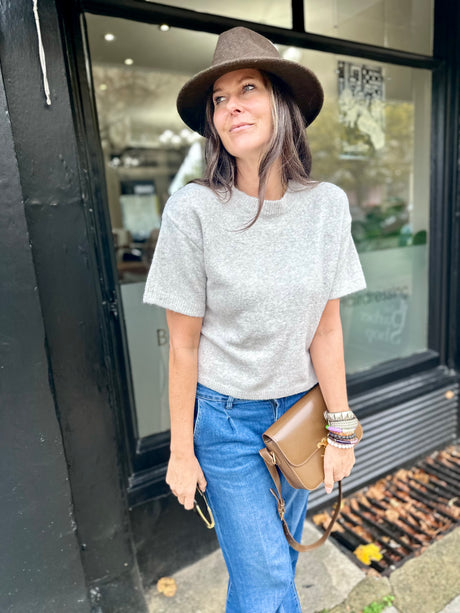 Harriet Short Sleeve knit - Grey