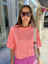 Lara Stripe Tee - Neon