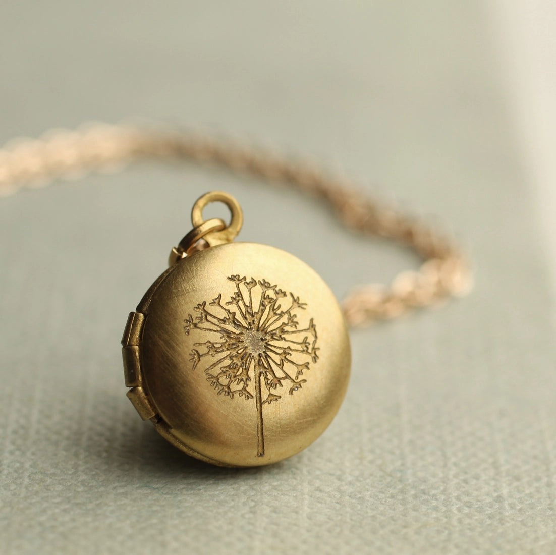Dandelion Locket Necklace