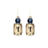 Twin Gem Earring - Smoke/Deep Blue
