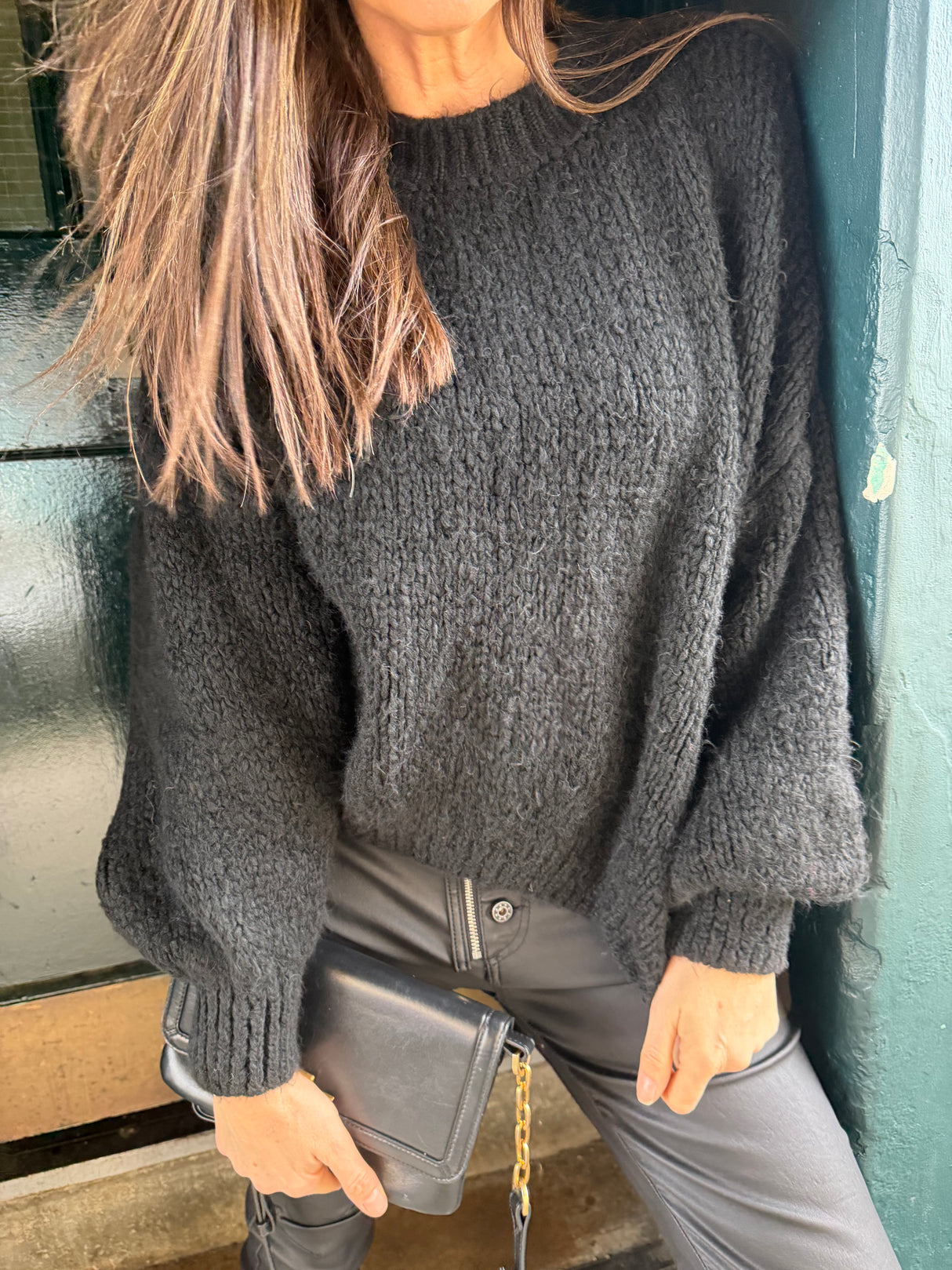 Arlo Wide Sleeve knit - Black