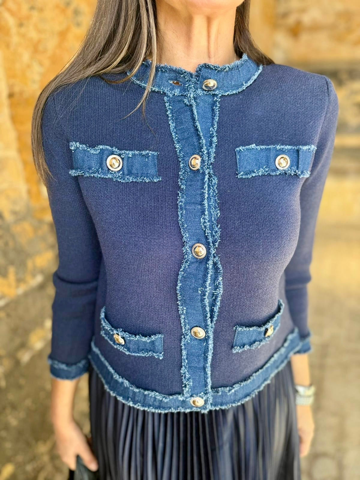 Chaqueta de punto Dune de mezclilla