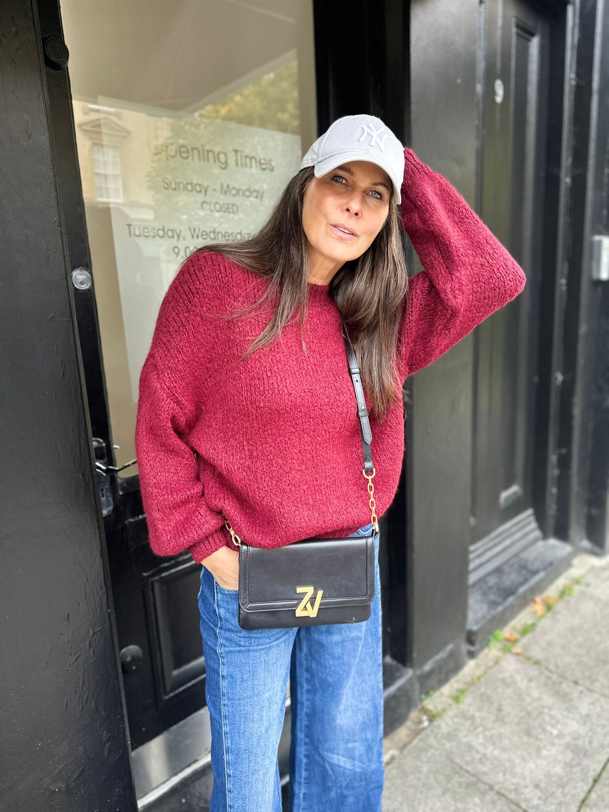 Arlo Wide Sleeve knit - Cherry