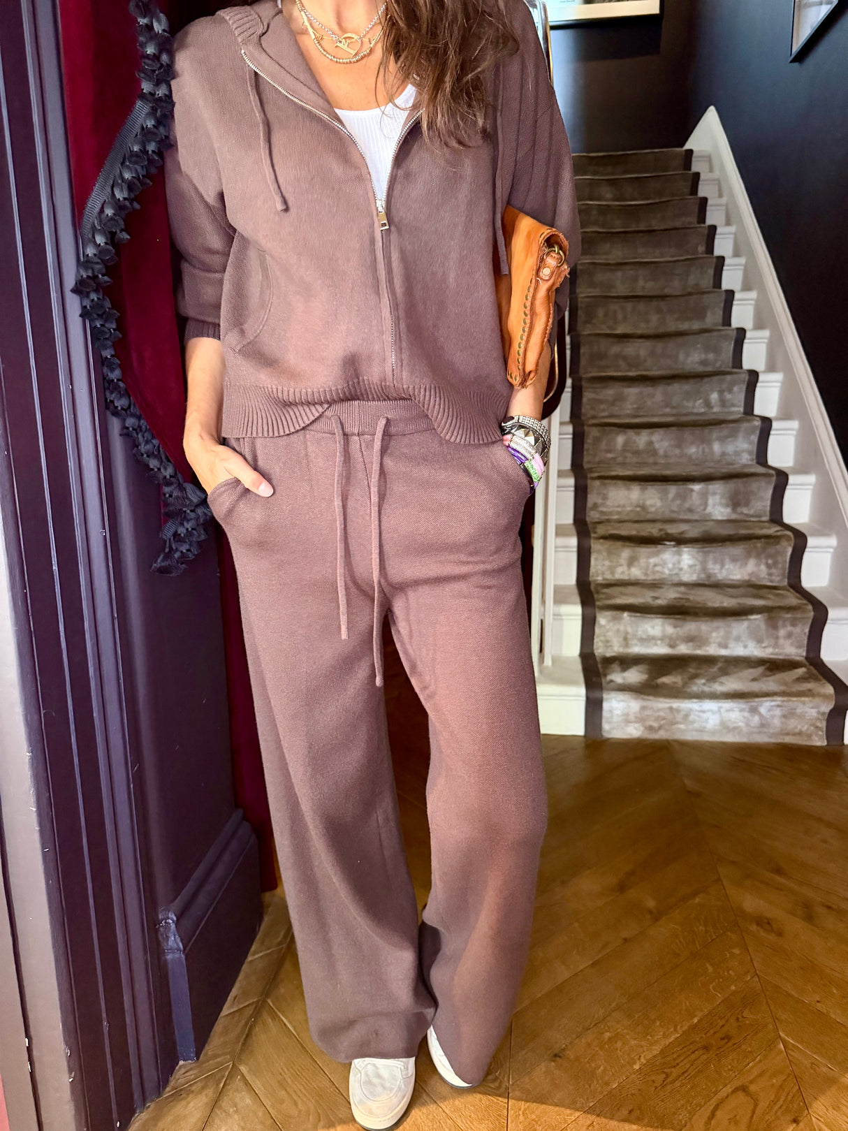Sue Knitted Hoodie - Chocolate