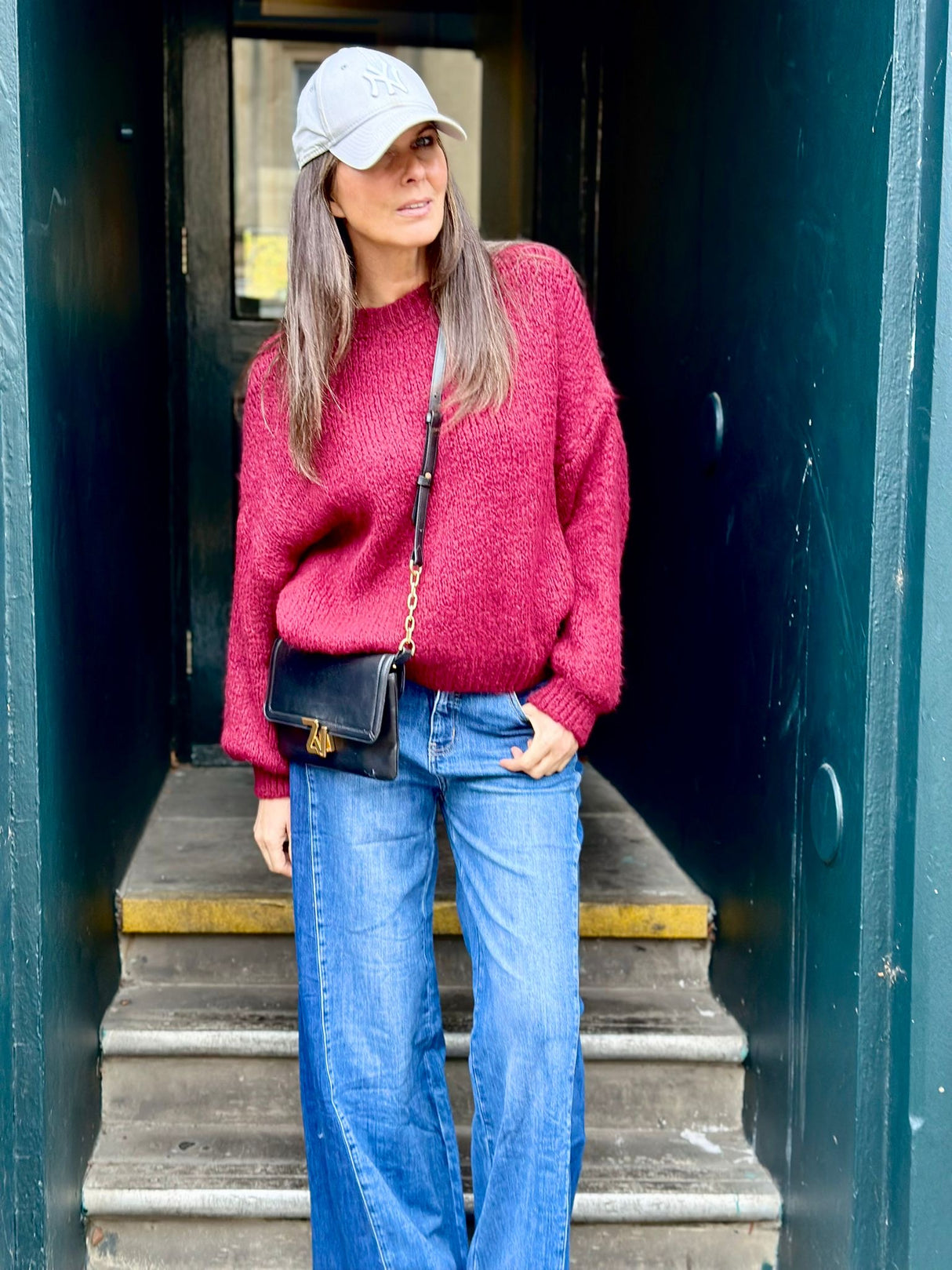 Arlo Wide Sleeve knit - Cherry