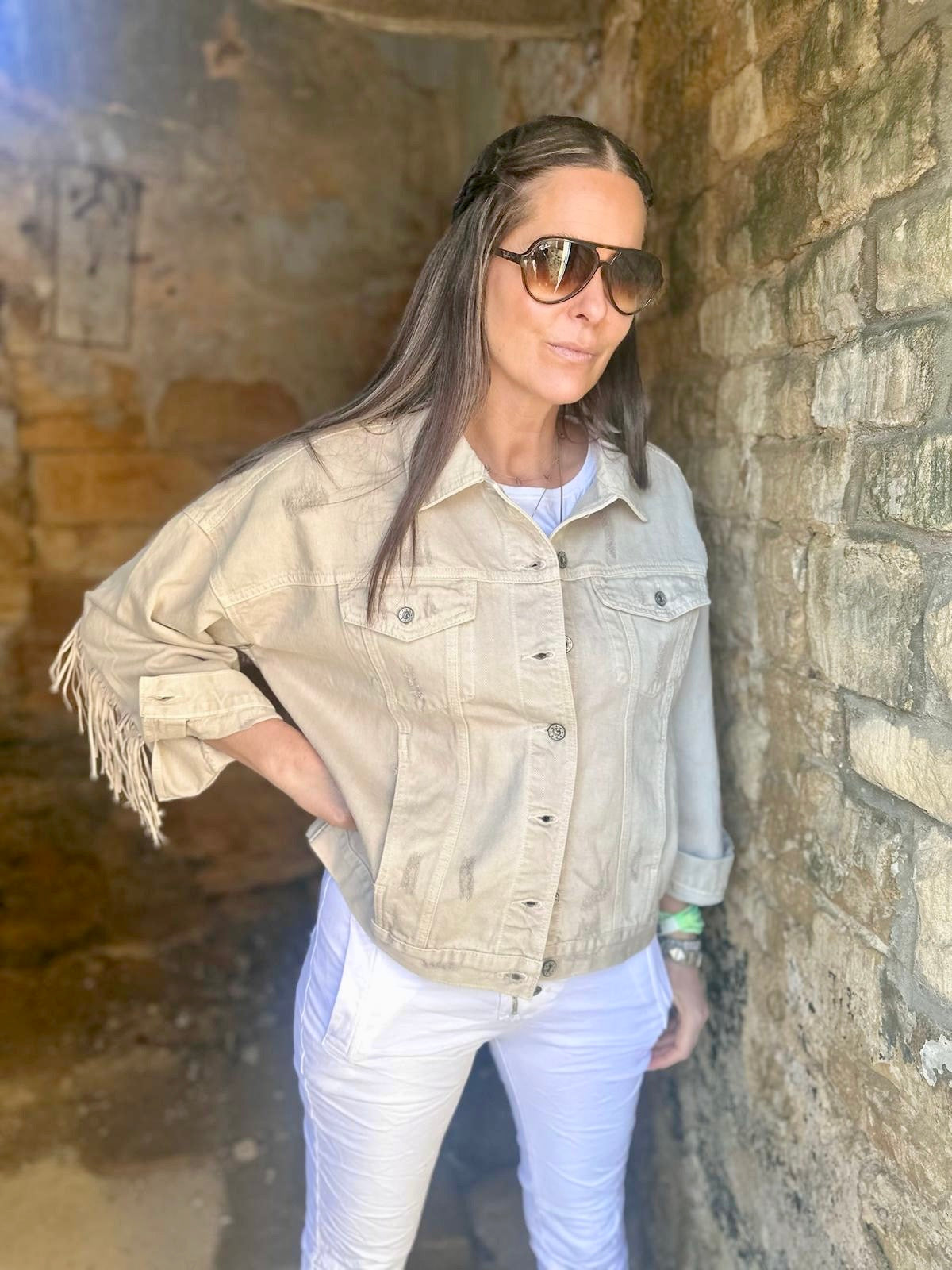 Chaqueta vaquera Dallas color piedra