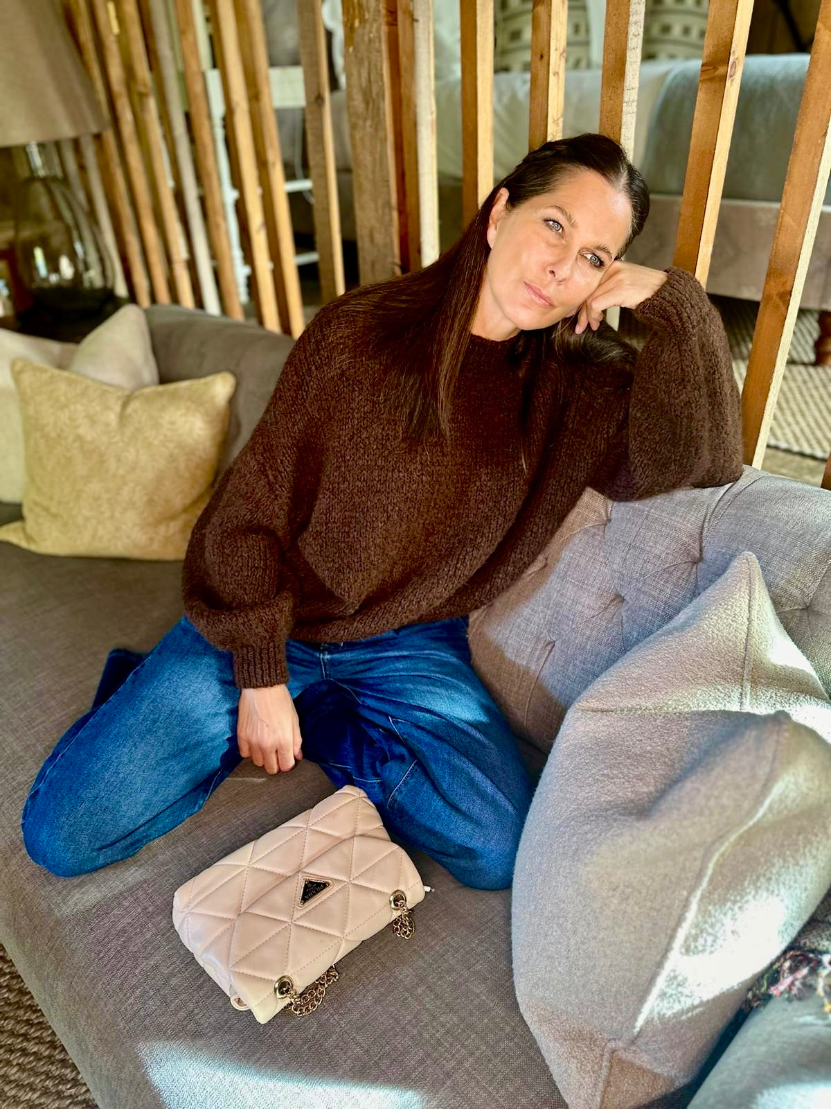 Arlo Wide Sleeve knit - Chocolate