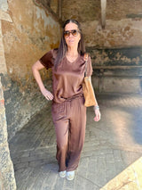 Camiseta Isobel Silk Blend color chocolate