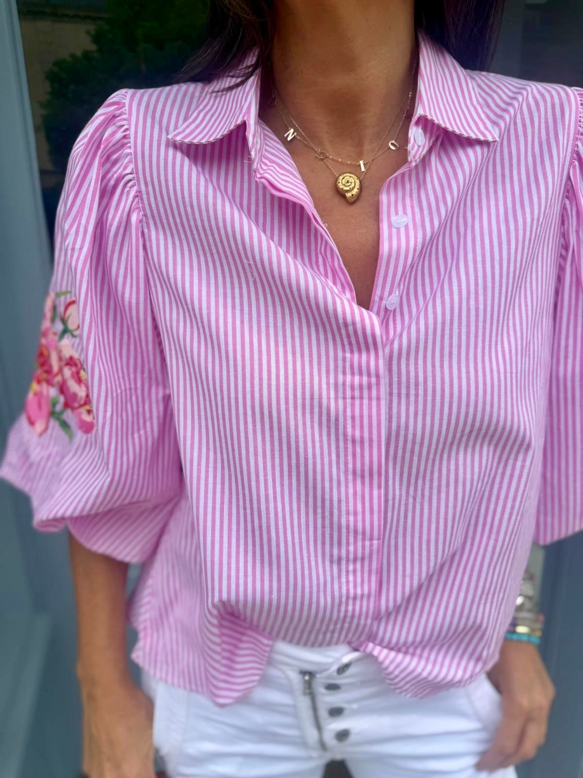 Amelia Stripe Shirt - Pink