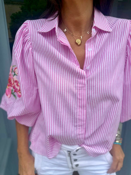 Amelia Stripe Shirt - Pink