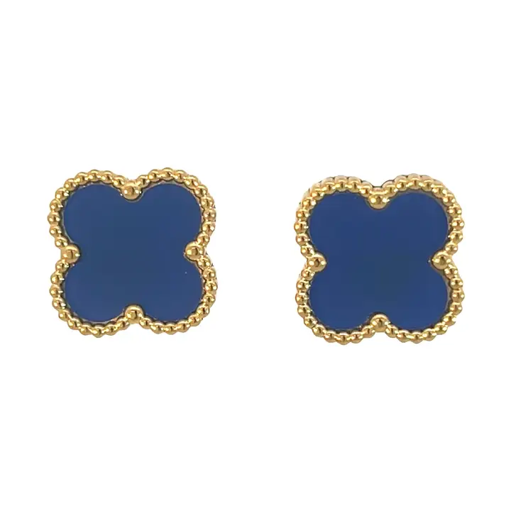 Four Leaf Earring - Royal Blue