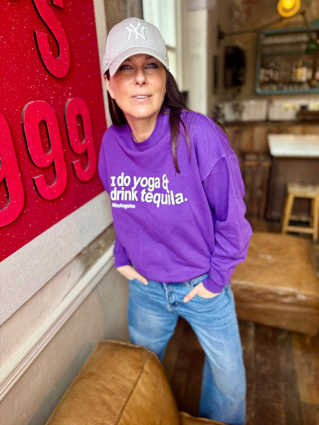 Sudadera Yoga &amp; Tequila - Morada
