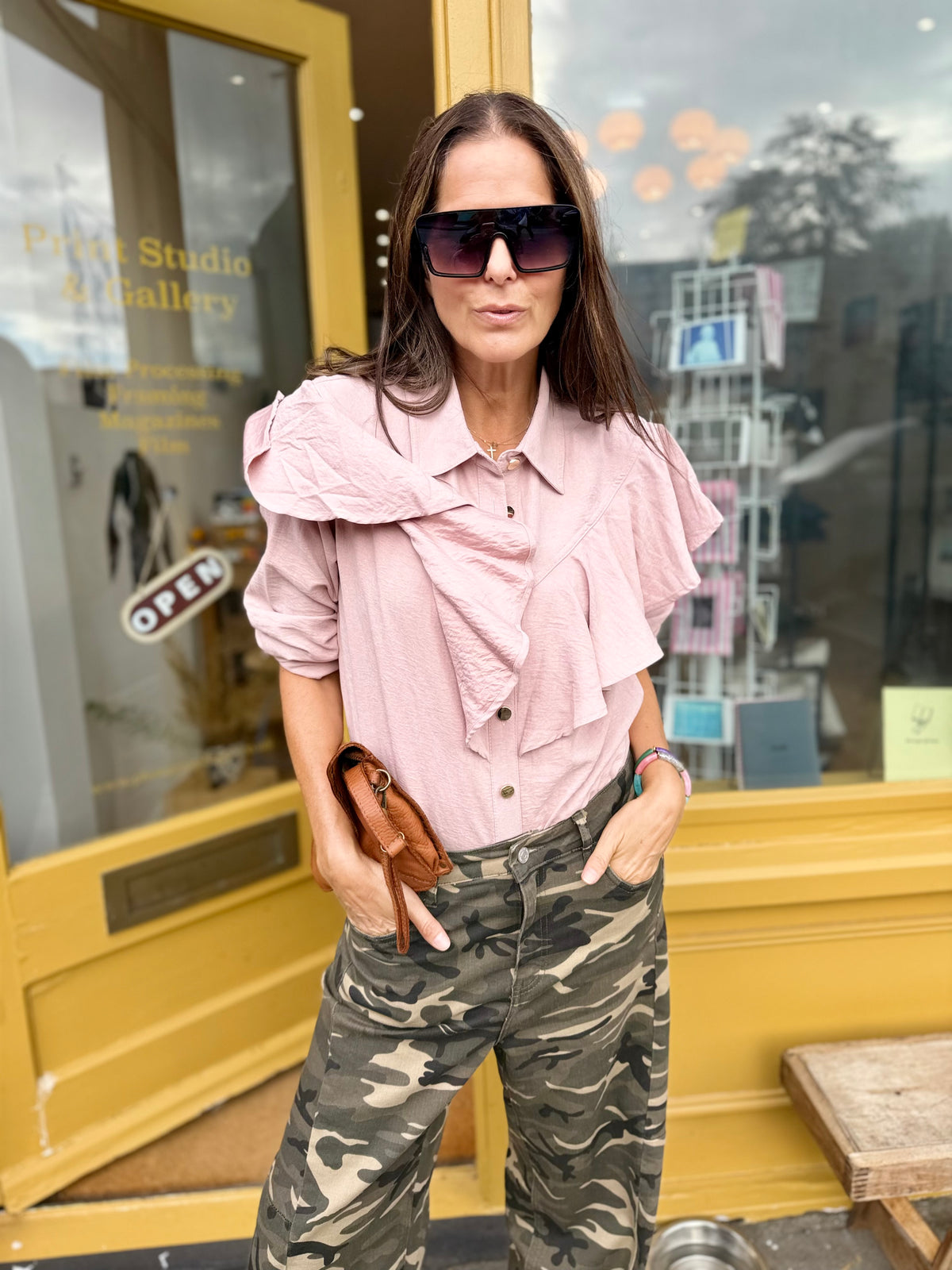 Westbourne Ruffle Shirt - Blush