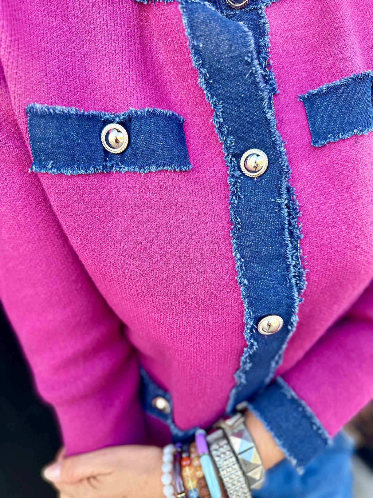 Dune Knitted Jacket - Magenta