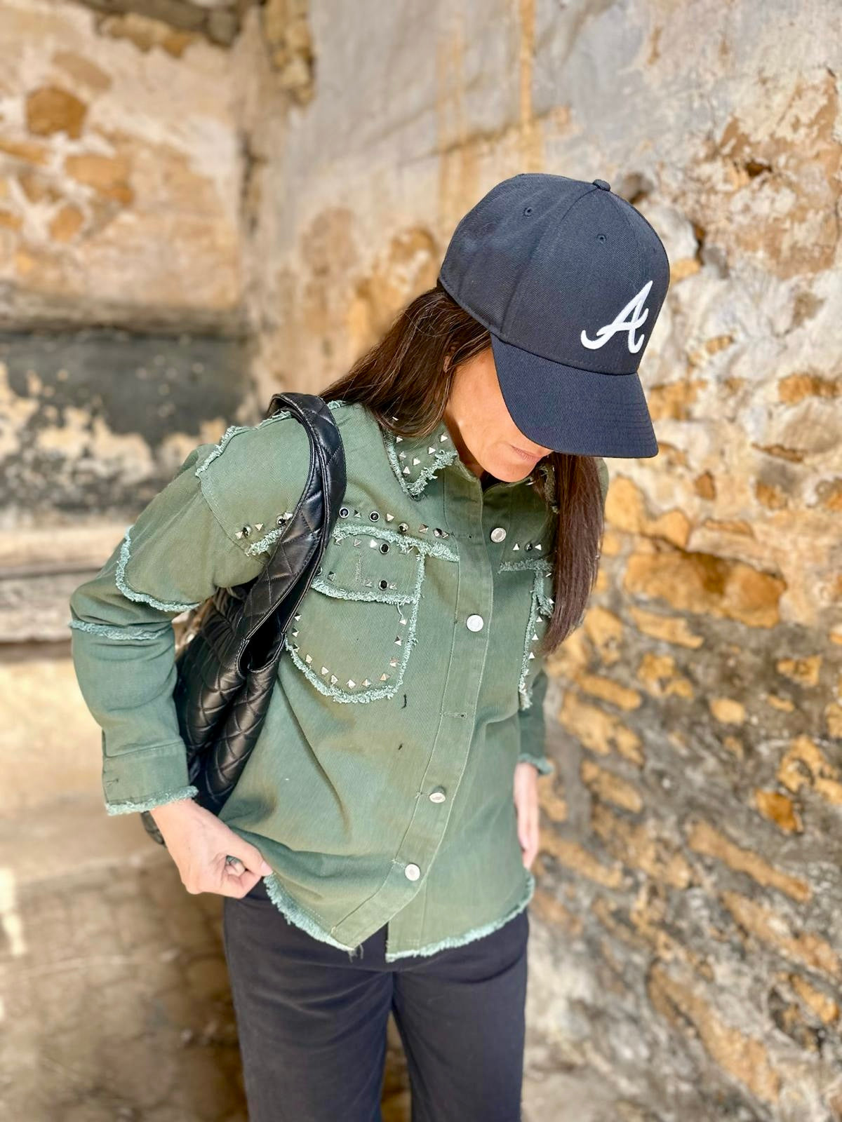 Rocky Studded Cargo Jacket - Green