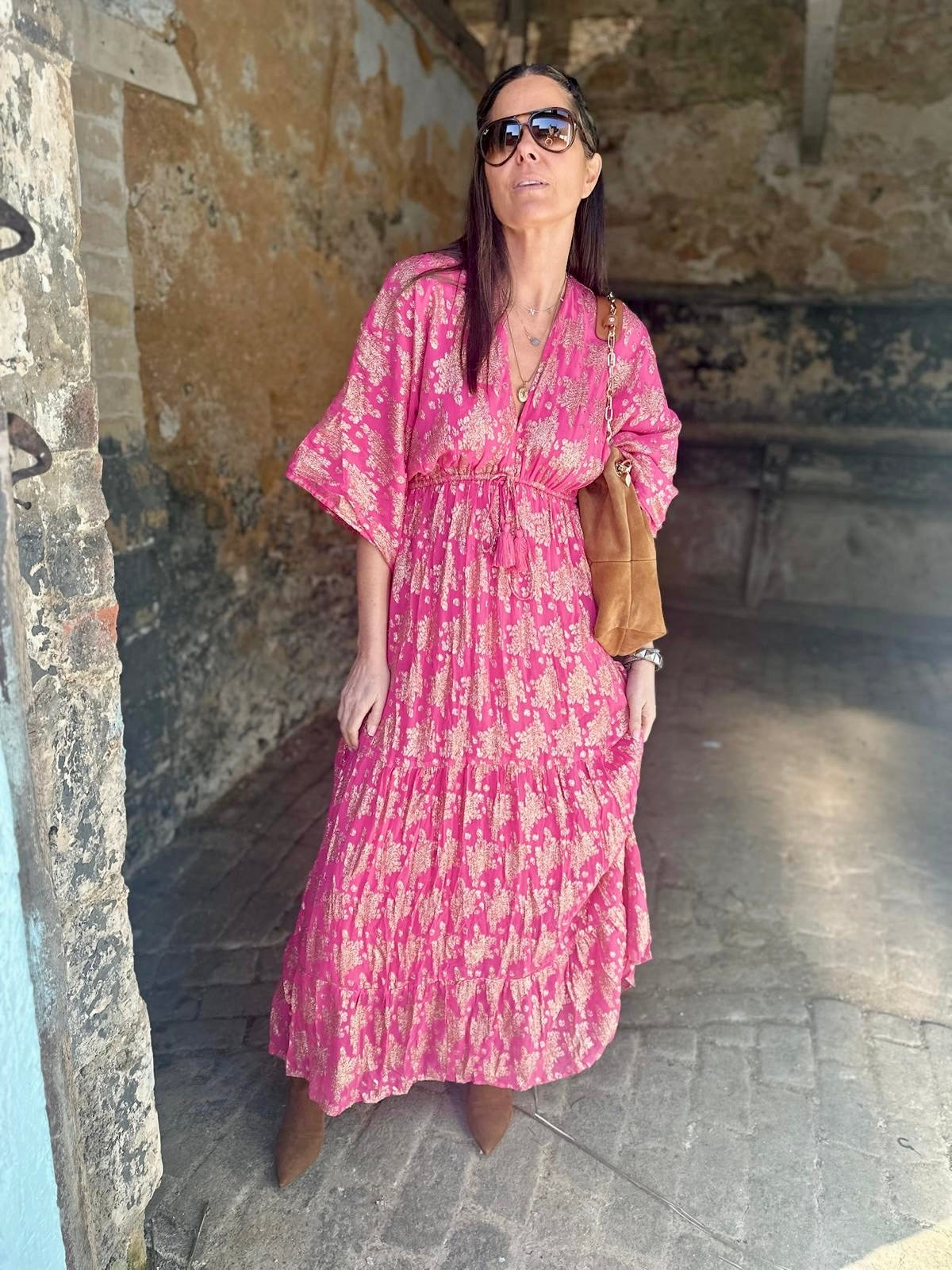 Vestido largo Winnie - Rosa fuerte
