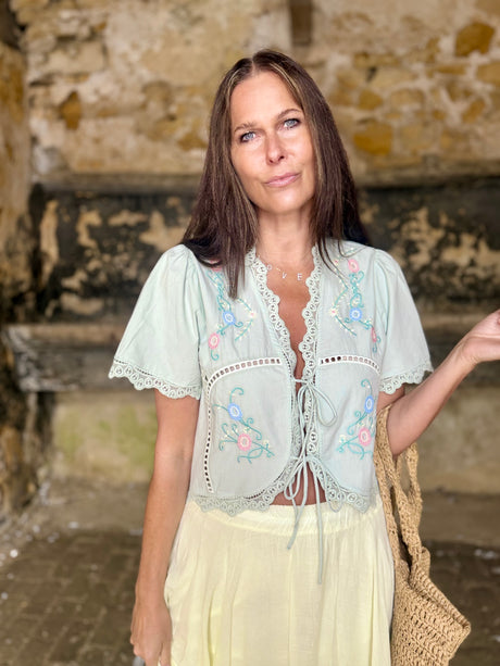 Muse Tie Blouse - Mint