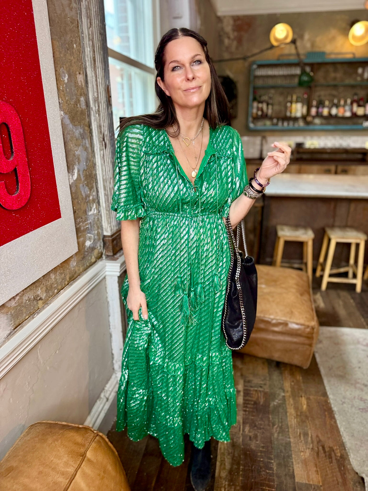 Vestido largo Esme verde