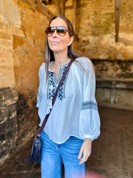 Blusa bohemia con estampado Riley