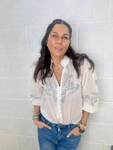 Blusa bordada Neomie blanca