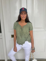 Florence Broiderie Anglaise Top - Khaki