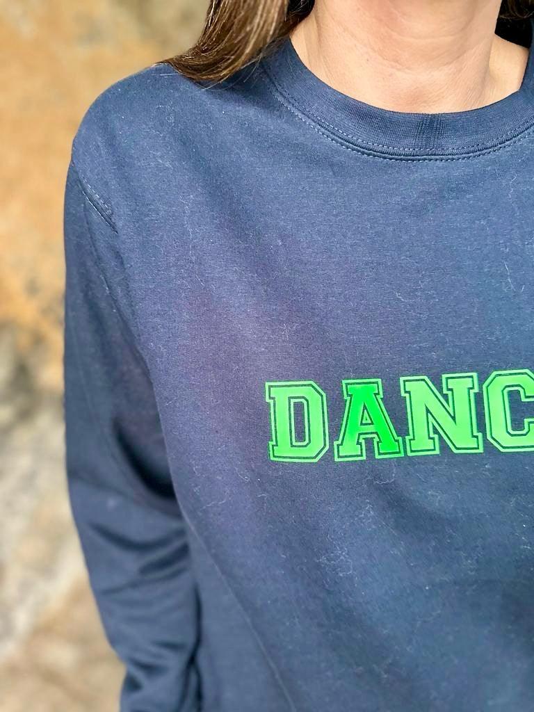 Sudadera DANCE azul marino verde neón
