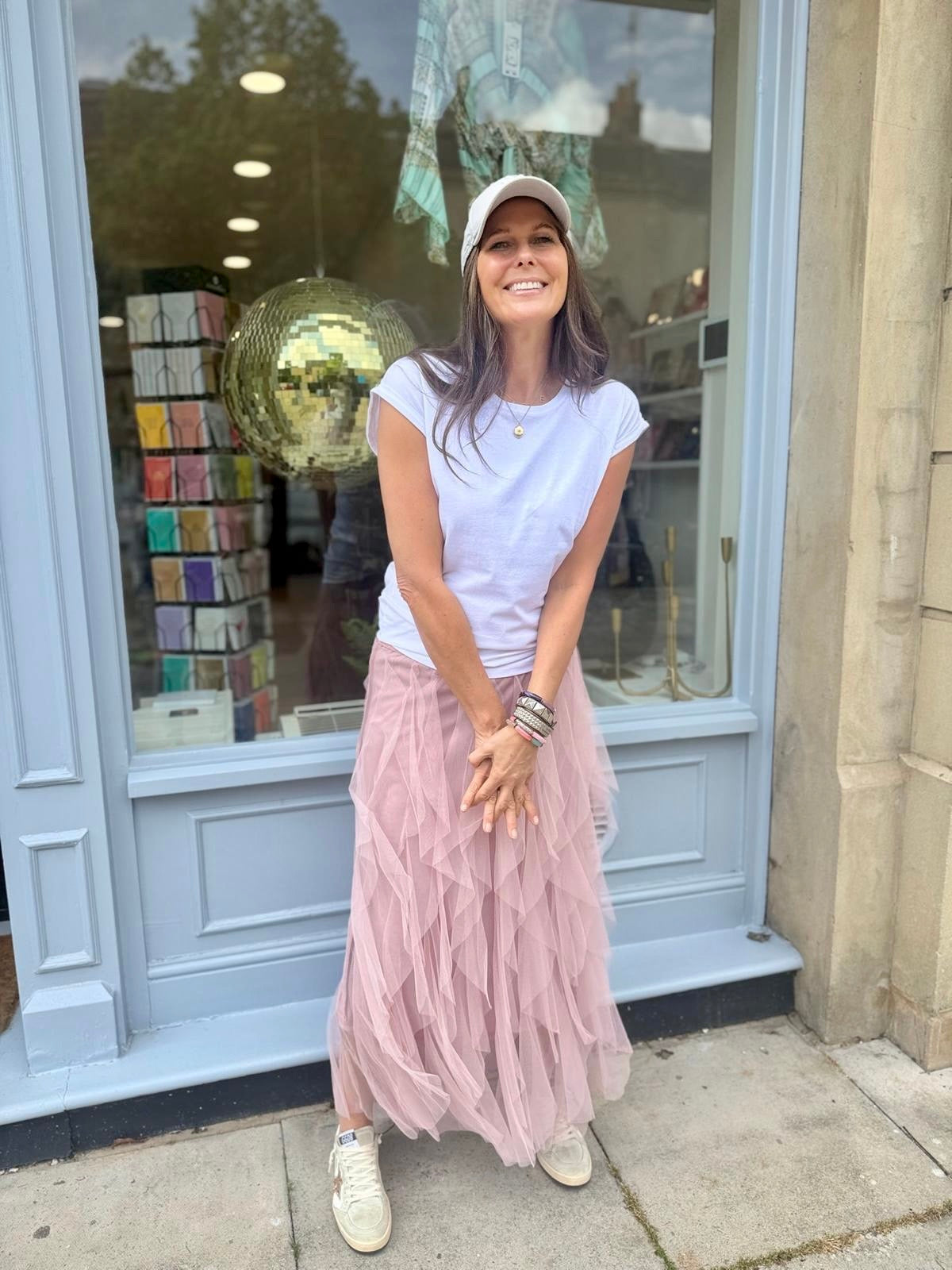 Rosalie Tulle Midi Skirt - Dusty Pink