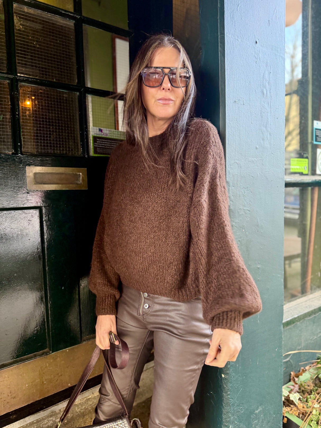 Arlo Wide Sleeve knit - Chocolate